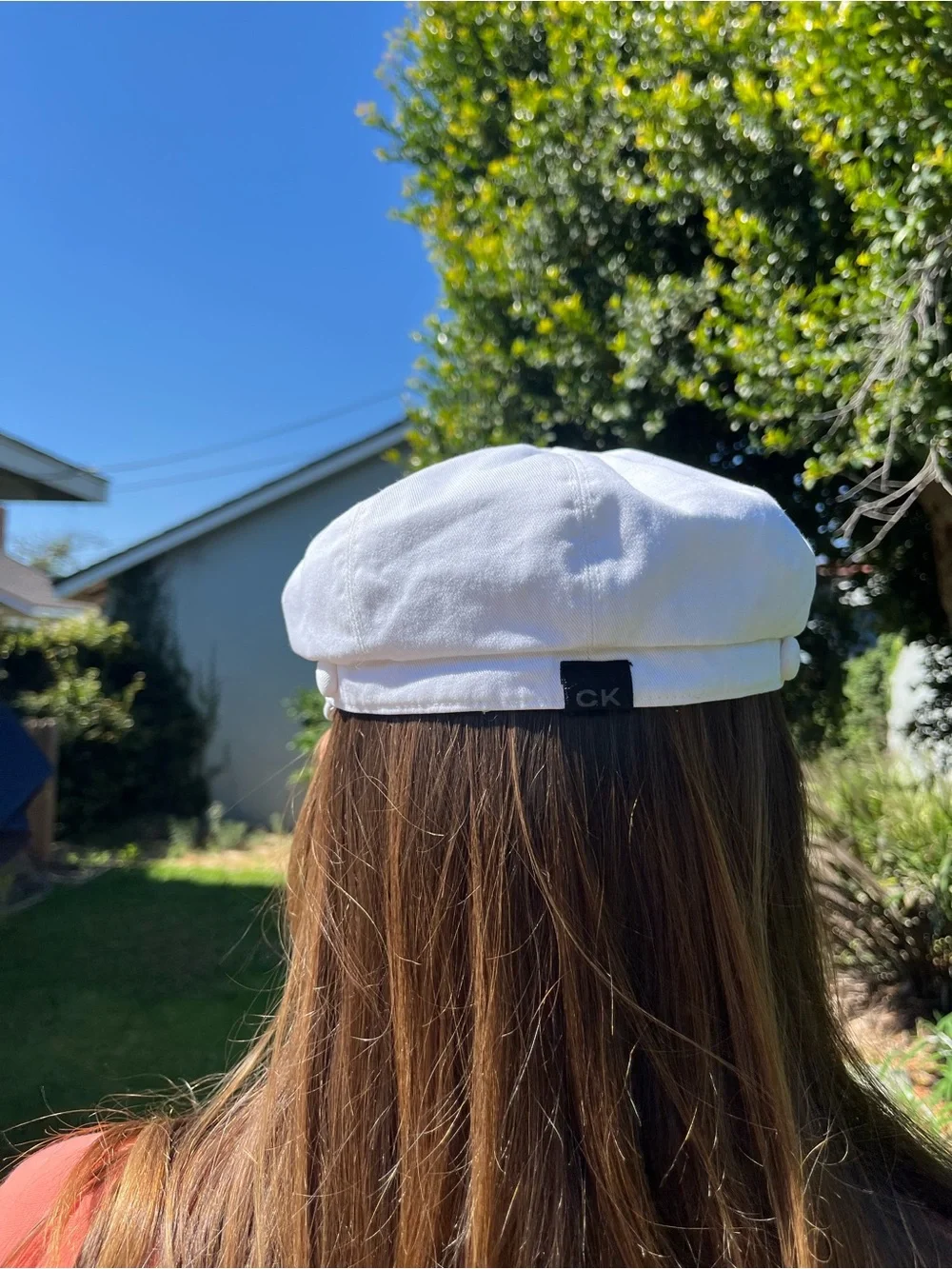 Calvin Klein CK Y2K Newsboy White Cotton Hat Cap 2000s